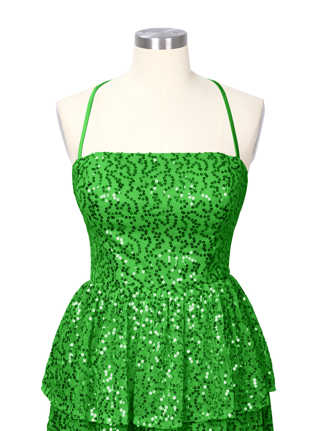 Sequined Halter Flare Mini Dress 