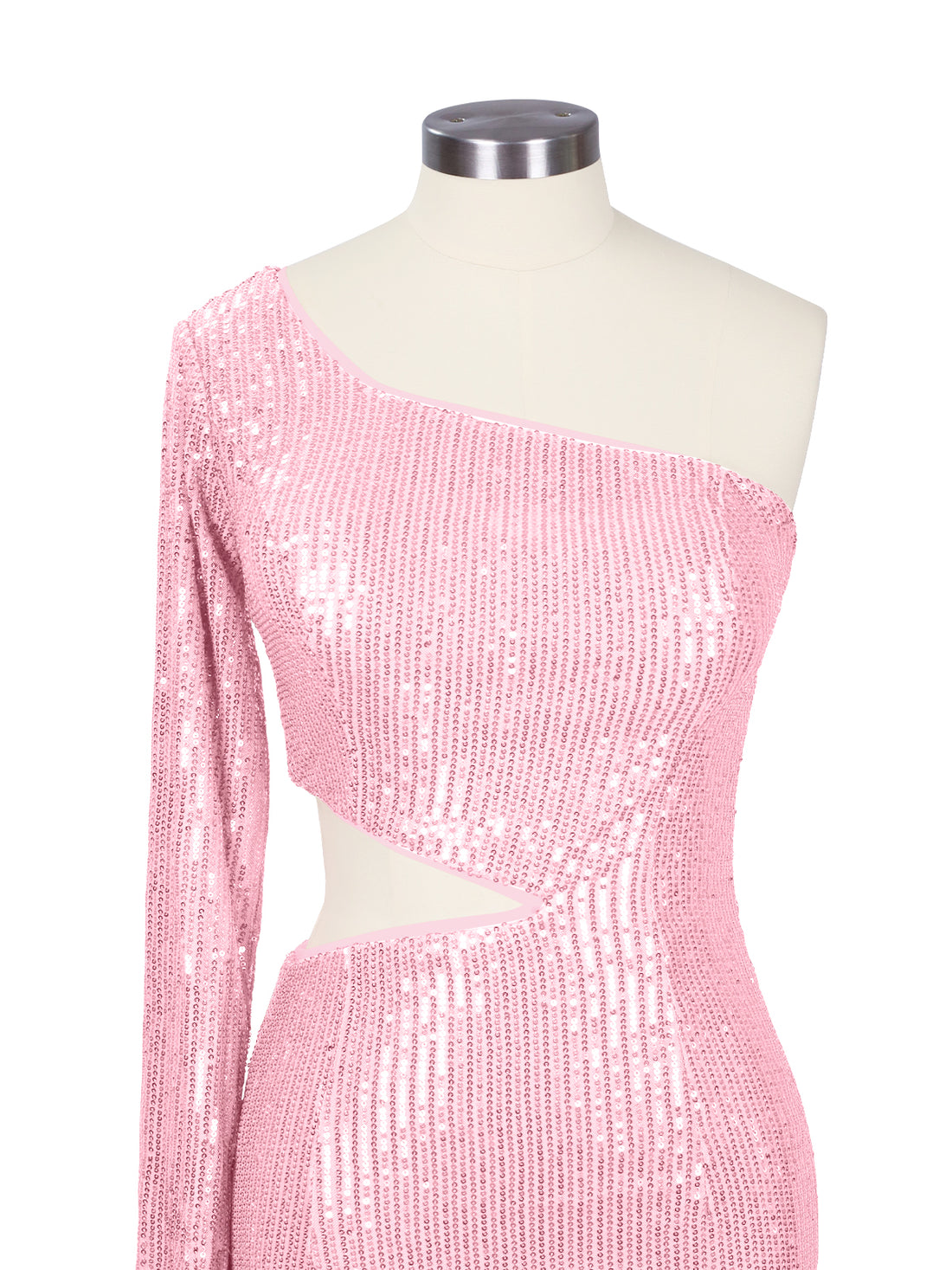 Waist Cutout One Shoulder Mini Dress 