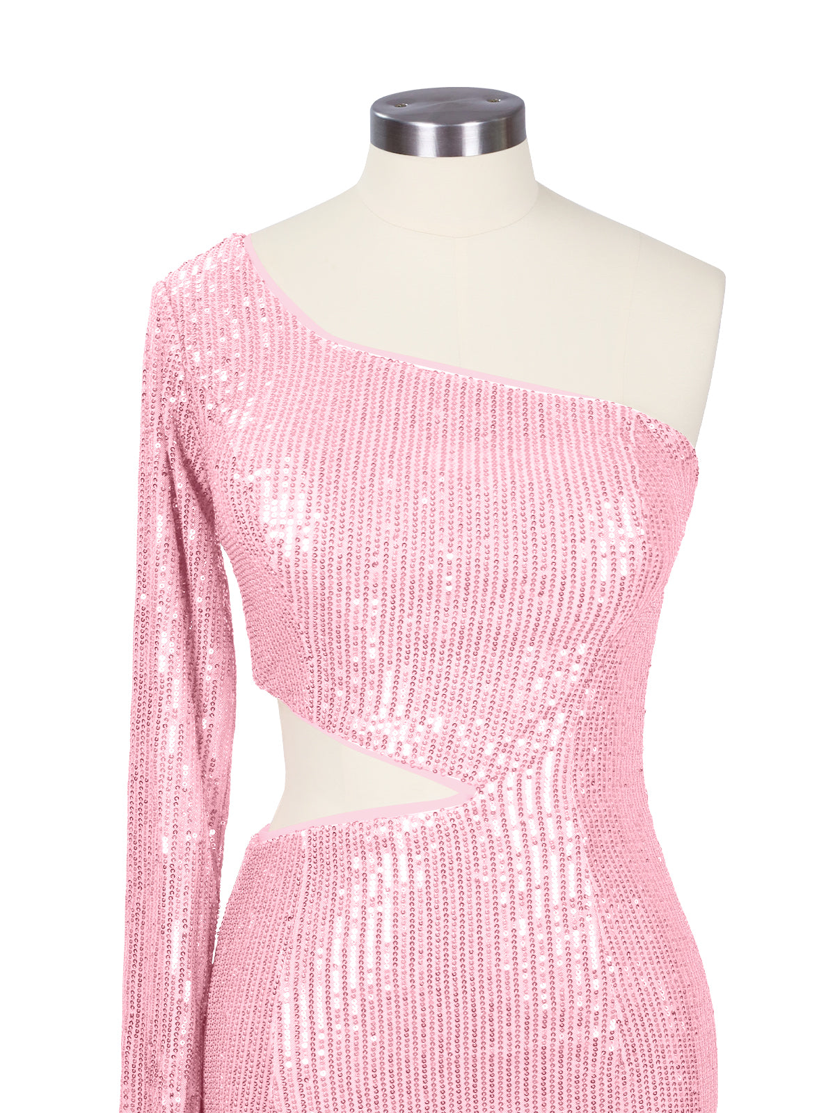 Waist Cutout One Shoulder Mini Dress 