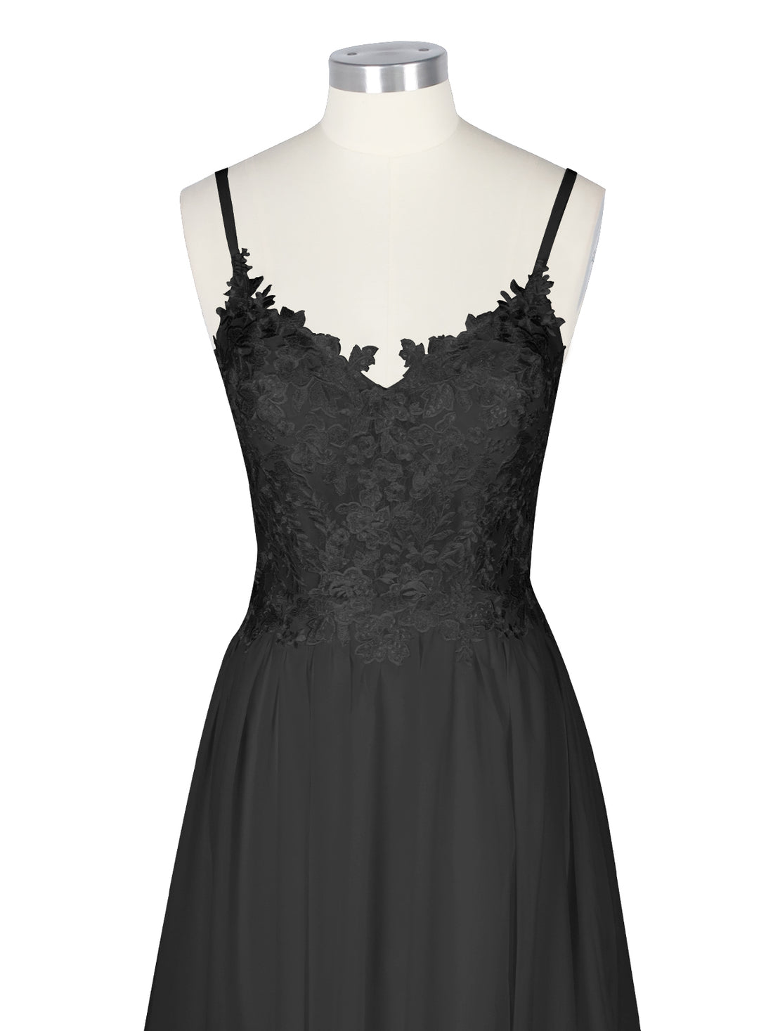 Applique Slit Chiffon Wedding Dress 
