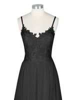 Applique Slit Chiffon Wedding Dress 