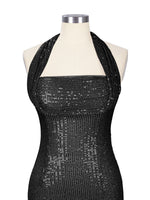 Halter Sequin Sheath Mini Dress 