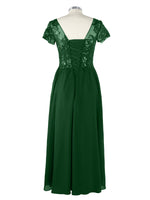 Short Sleeves Chiffon Dress 