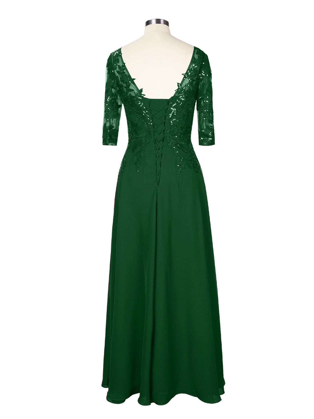 Applique V-Neck Chiffon Dress 