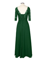 Applique V-Neck Chiffon Dress 
