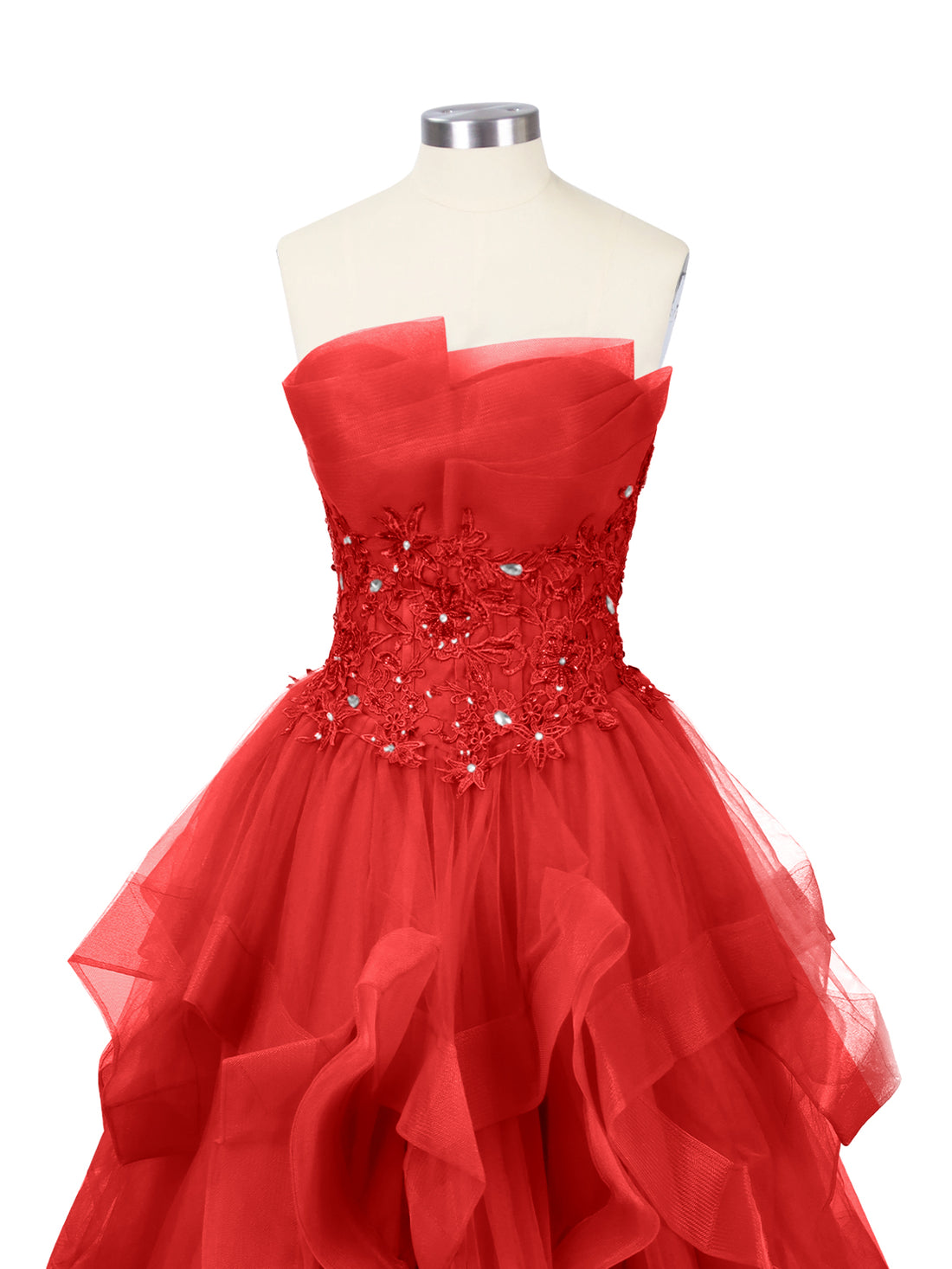 Tiered Strapless Prom Dress 