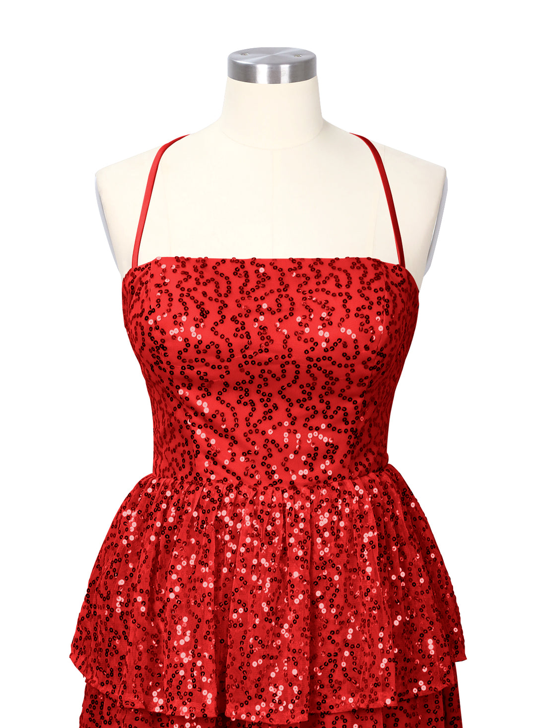 Sequined Halter Flare Mini Dress 