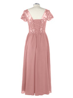 Short Sleeves Chiffon Dress 