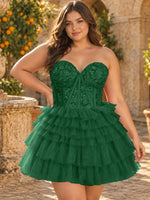 Sparkle Sweetheart Mini Gown Dress-Plus Size 