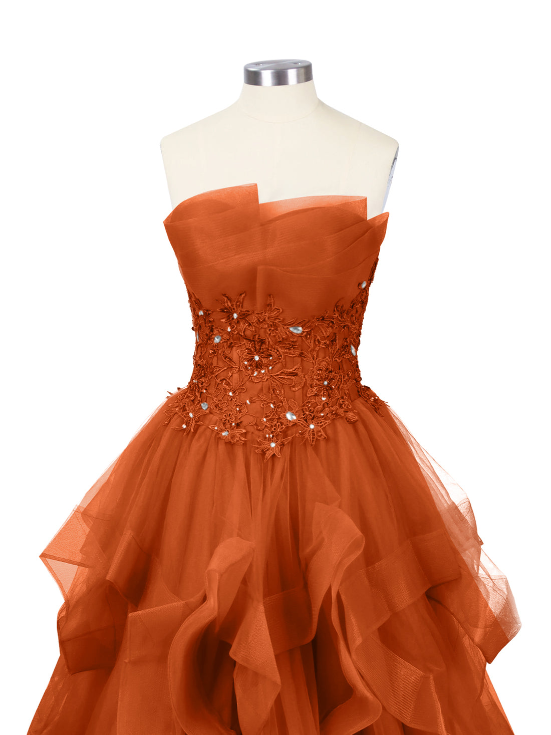 Tiered Strapless Prom Dress 