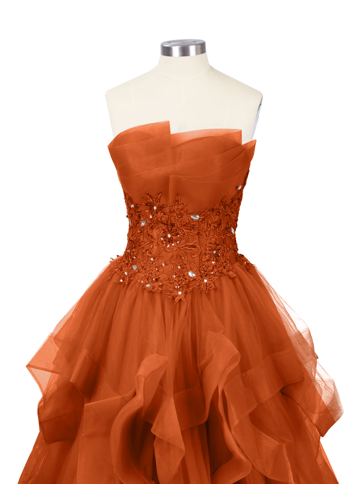 Tiered Strapless Prom Dress 