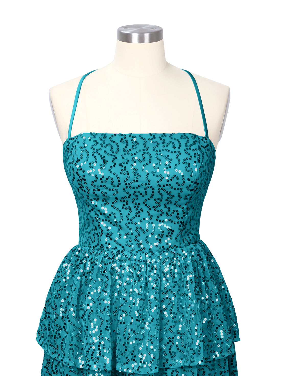 Sequined Halter Flare Mini Dress 