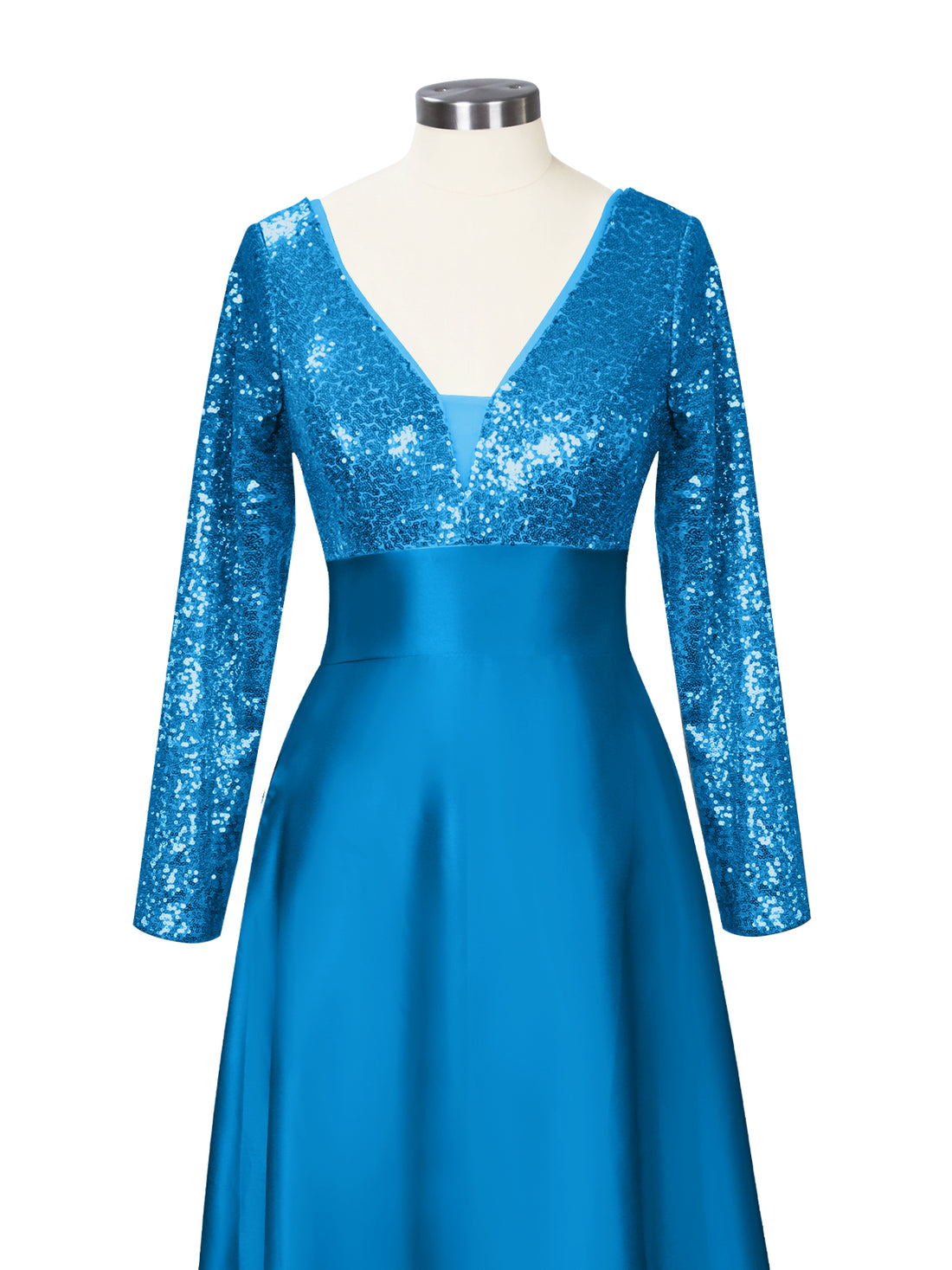 Long Sleeveless Sequin Prom Dress 