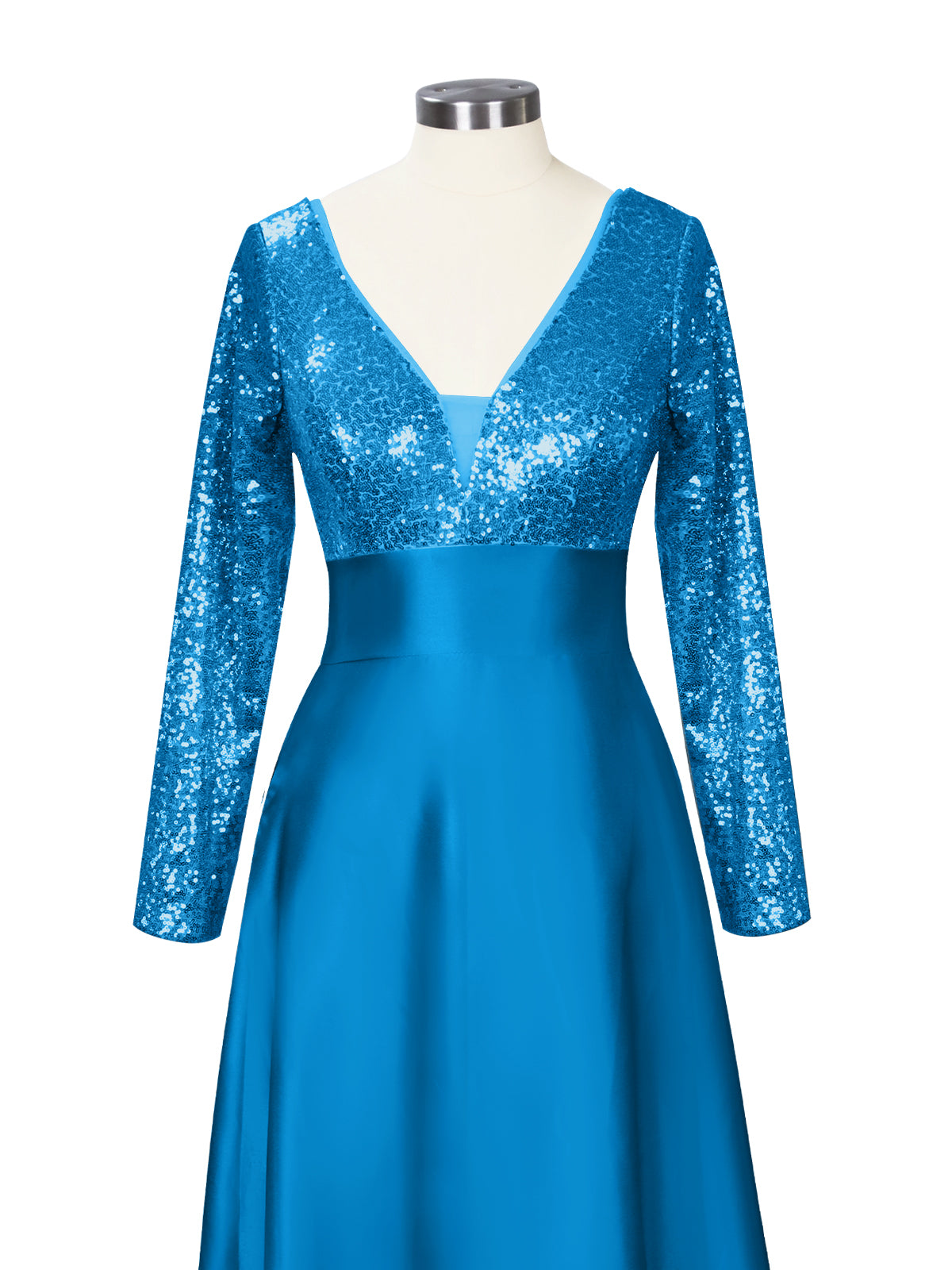 Long Sleeveless Sequin Prom Dress 