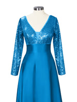Long Sleeveless Sequin Prom Dress 