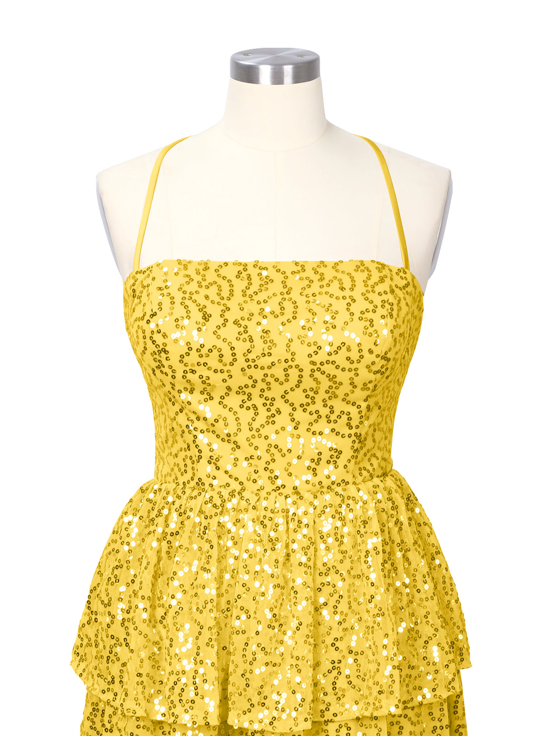 Sequined Halter Flare Mini Dress 