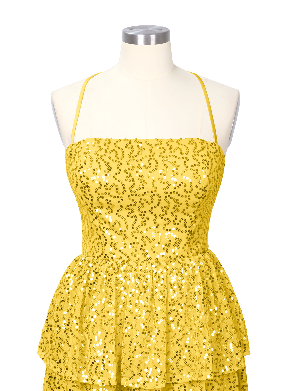 Sequined Halter Flare Mini Dress 