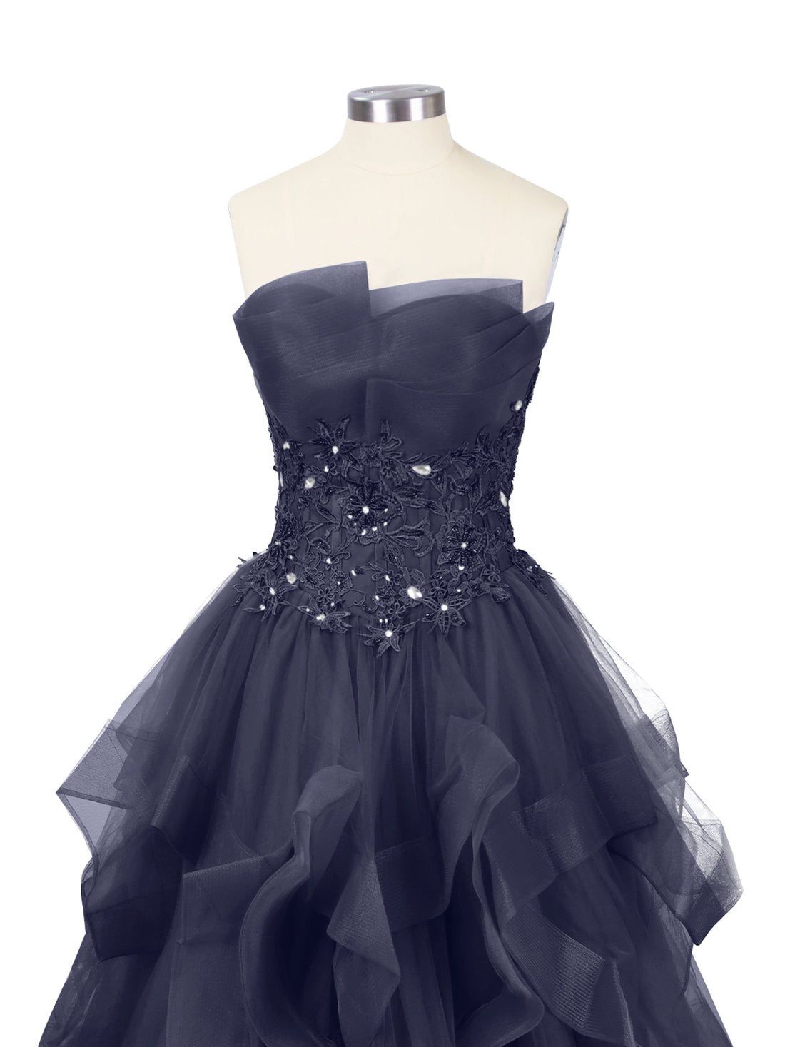 Tiered Strapless Prom Dress 
