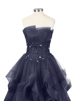 Tiered Strapless Prom Dress 