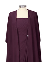 Ruched Chiffon Two-Piece Dress Set 