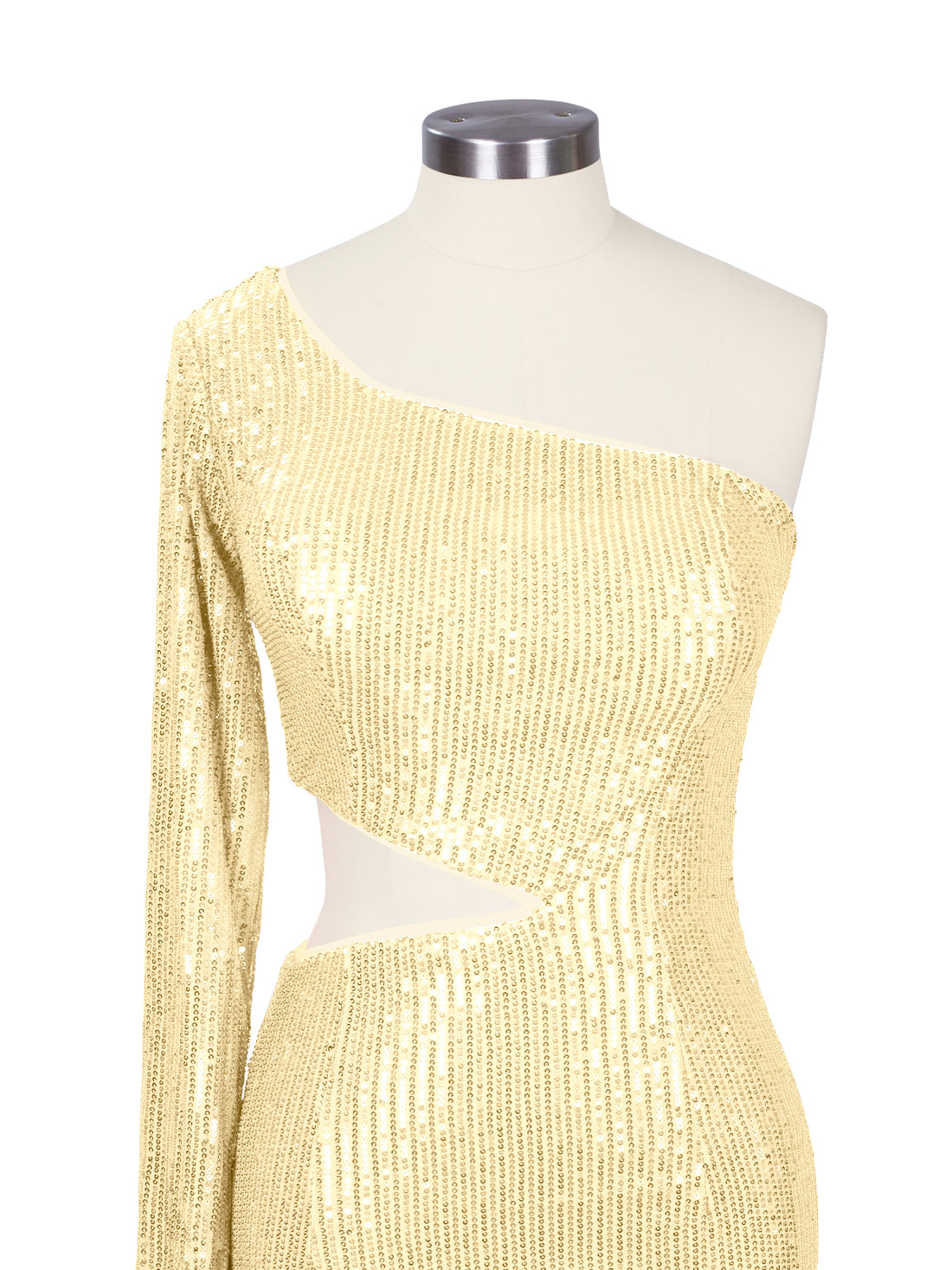 Waist Cutout One Shoulder Mini Dress 