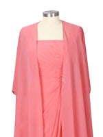 Ruched Chiffon Two-Piece Dress Set 