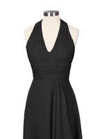 Ruched Halter Bridesmaid Dress 