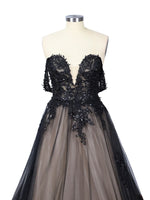 Applique Sequined Tulle Wedding Dress 