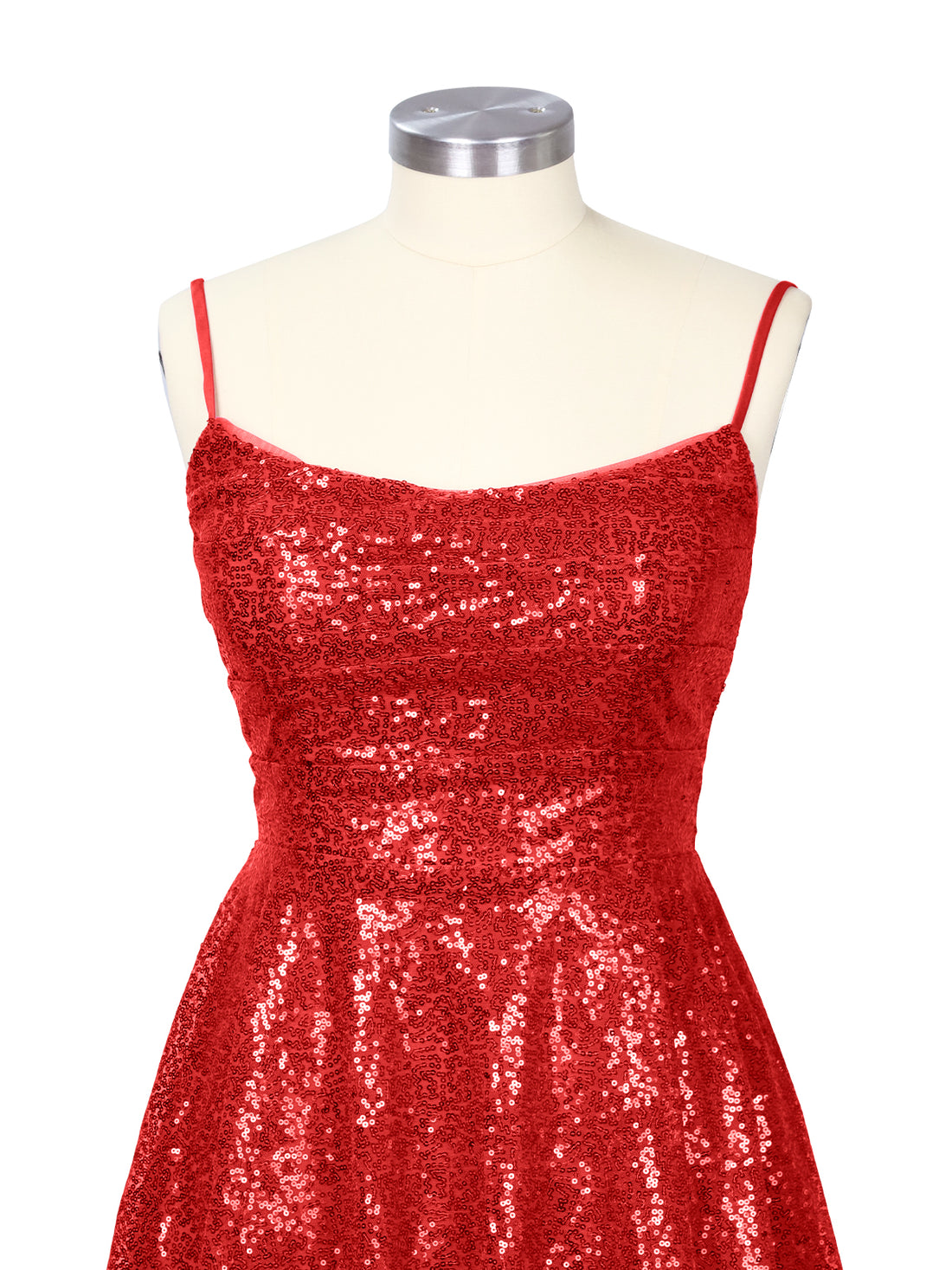 Sequin Scoop Neckline Mini Dress 