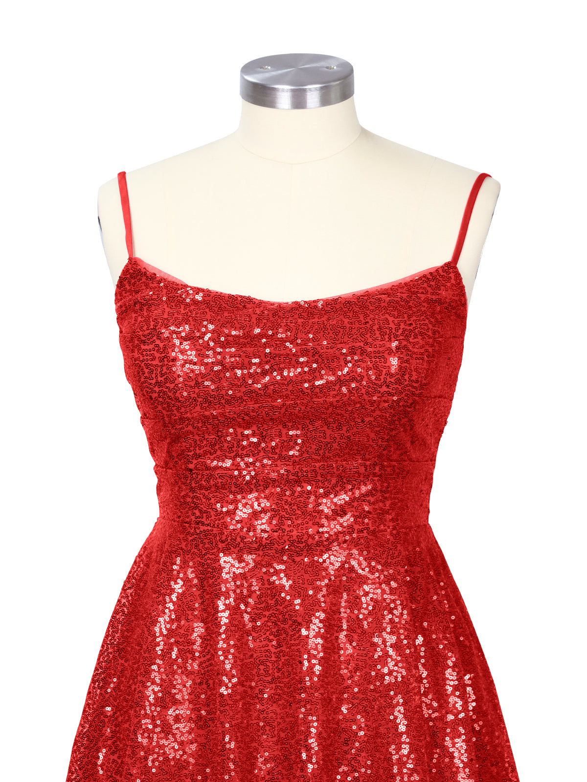 Sequin Scoop Neckline Mini Dress 