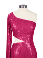 Waist Cutout One Shoulder Mini Dress 