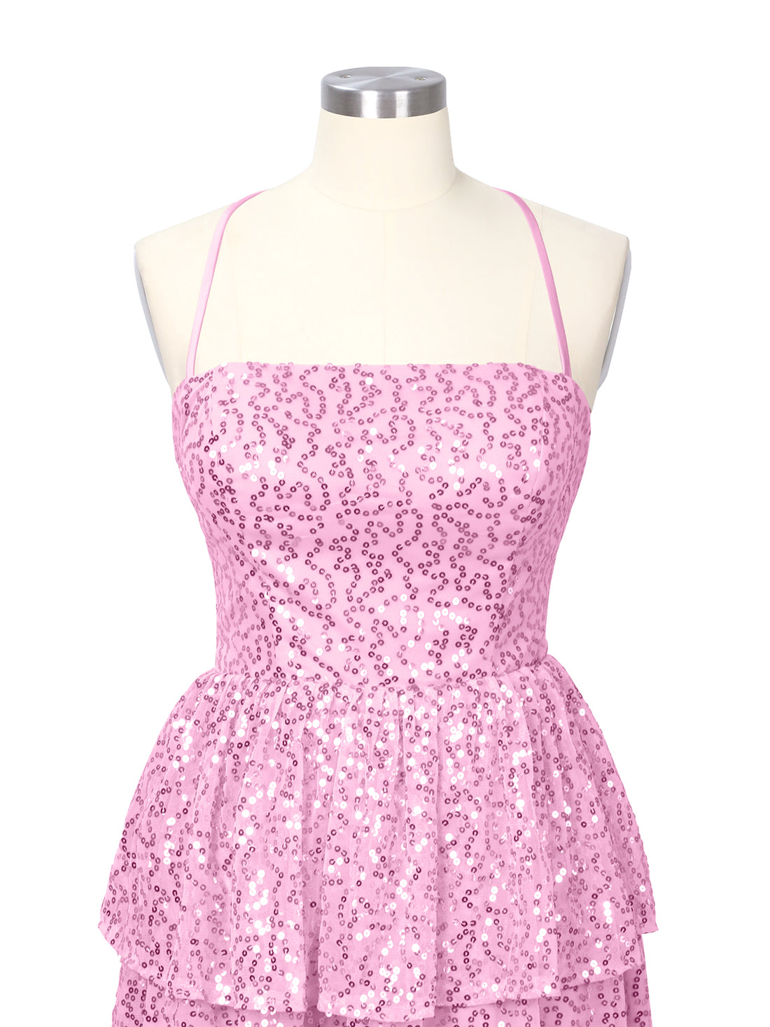Sequined Halter Flare Mini Dress 