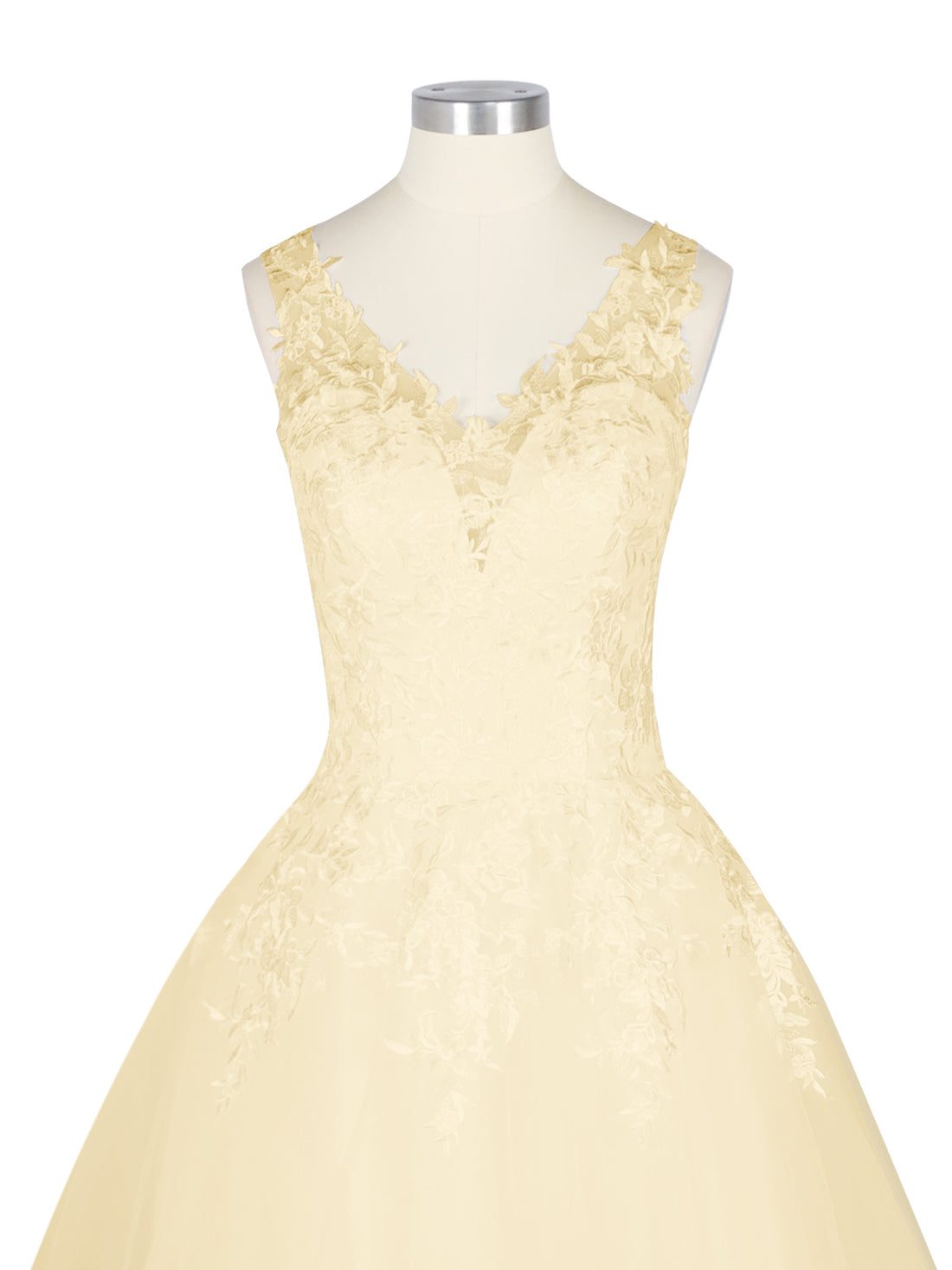 Wide Straps Applique Wedding Dress 