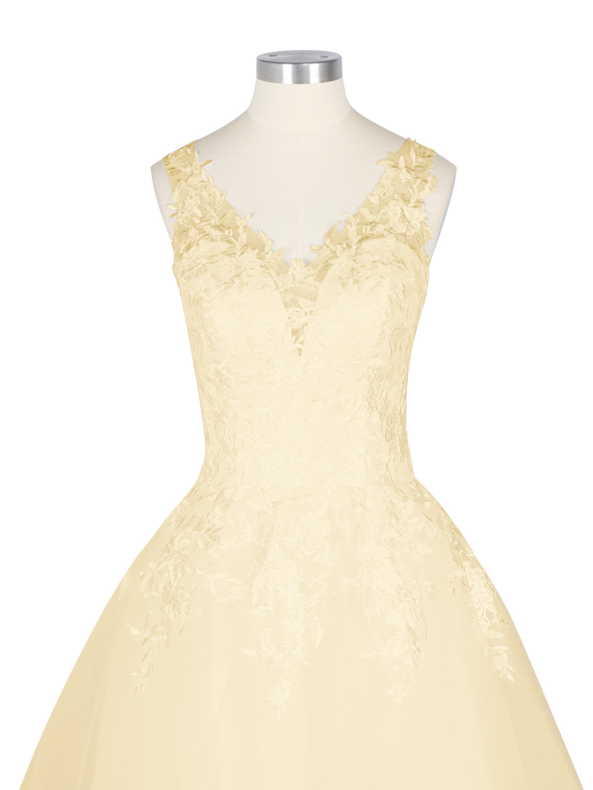 Wide Straps Applique Wedding Dress 