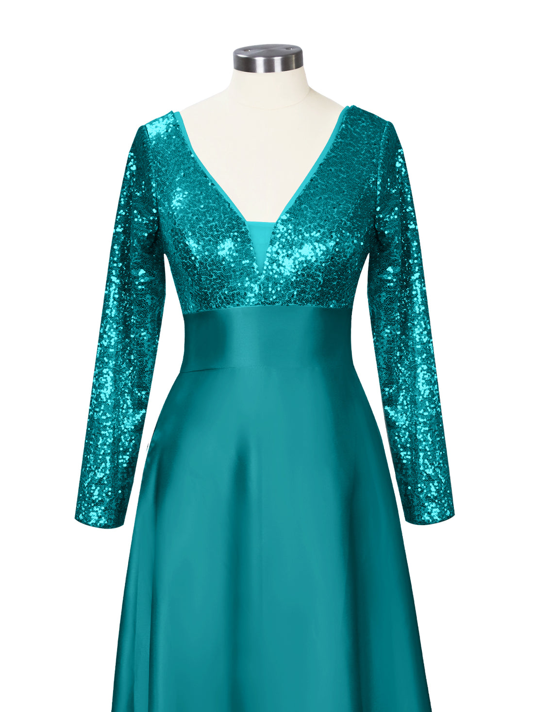 Long Sleeveless Sequin Prom Dress 