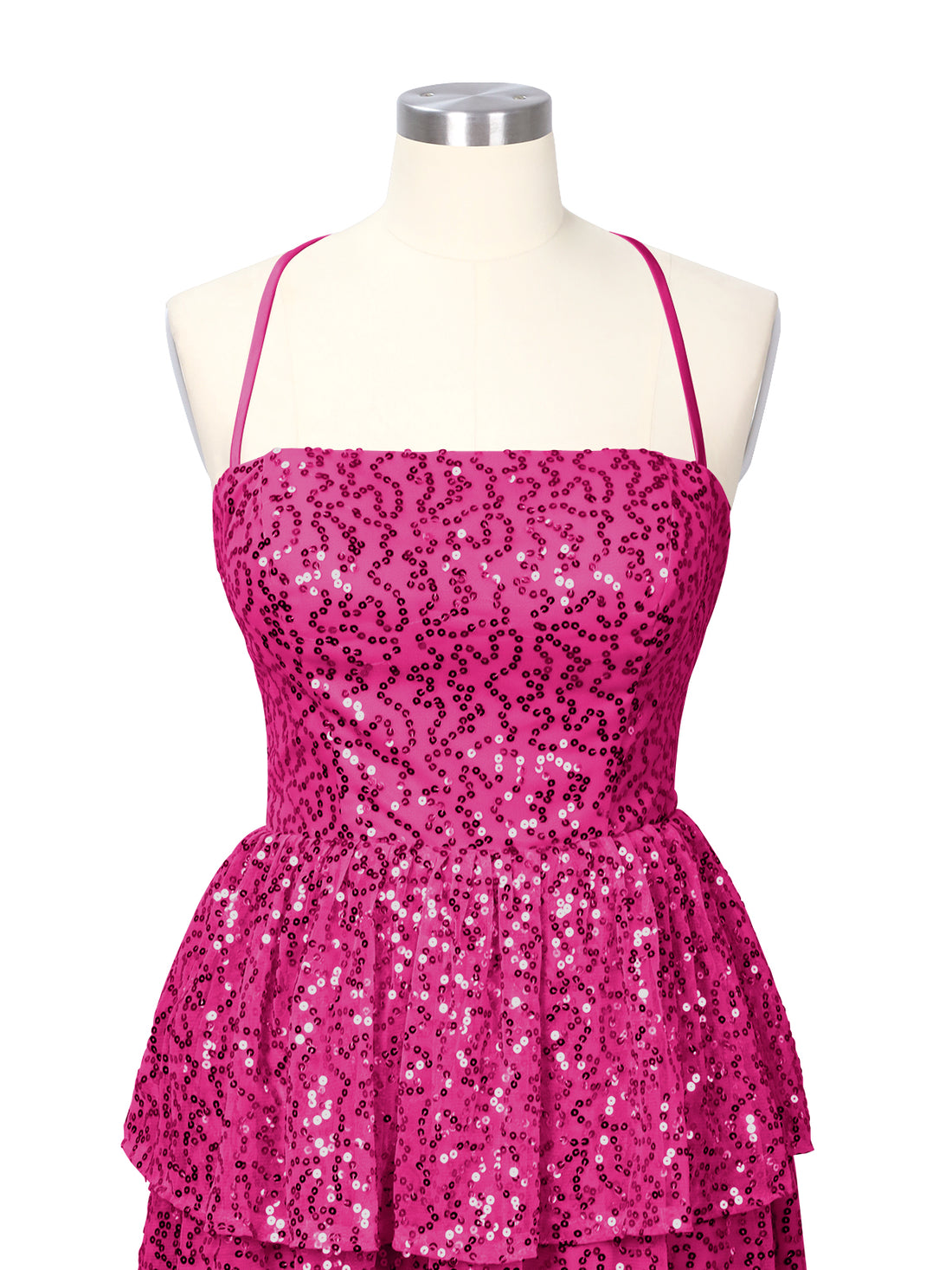 Sequined Halter Flare Mini Dress 