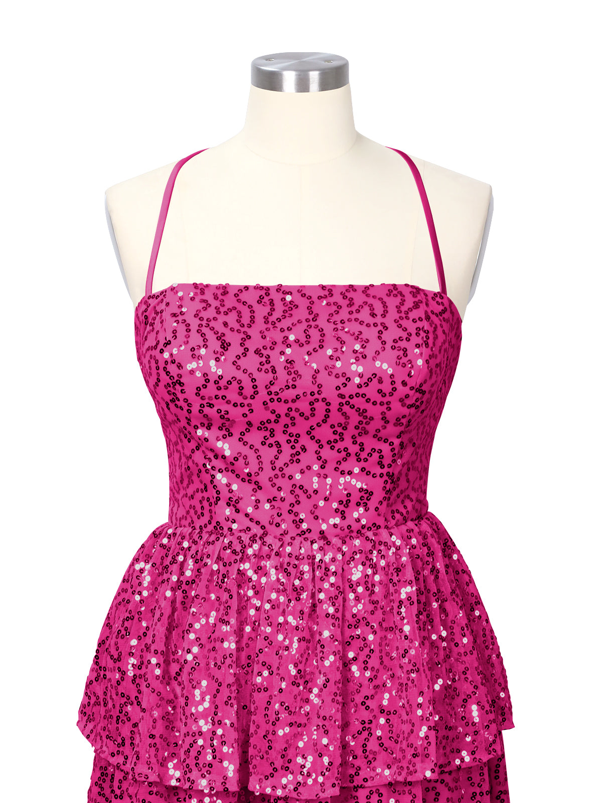 Sequined Halter Flare Mini Dress 
