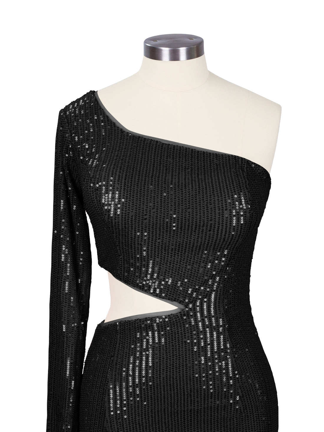 Waist Cutout One Shoulder Mini Dress 