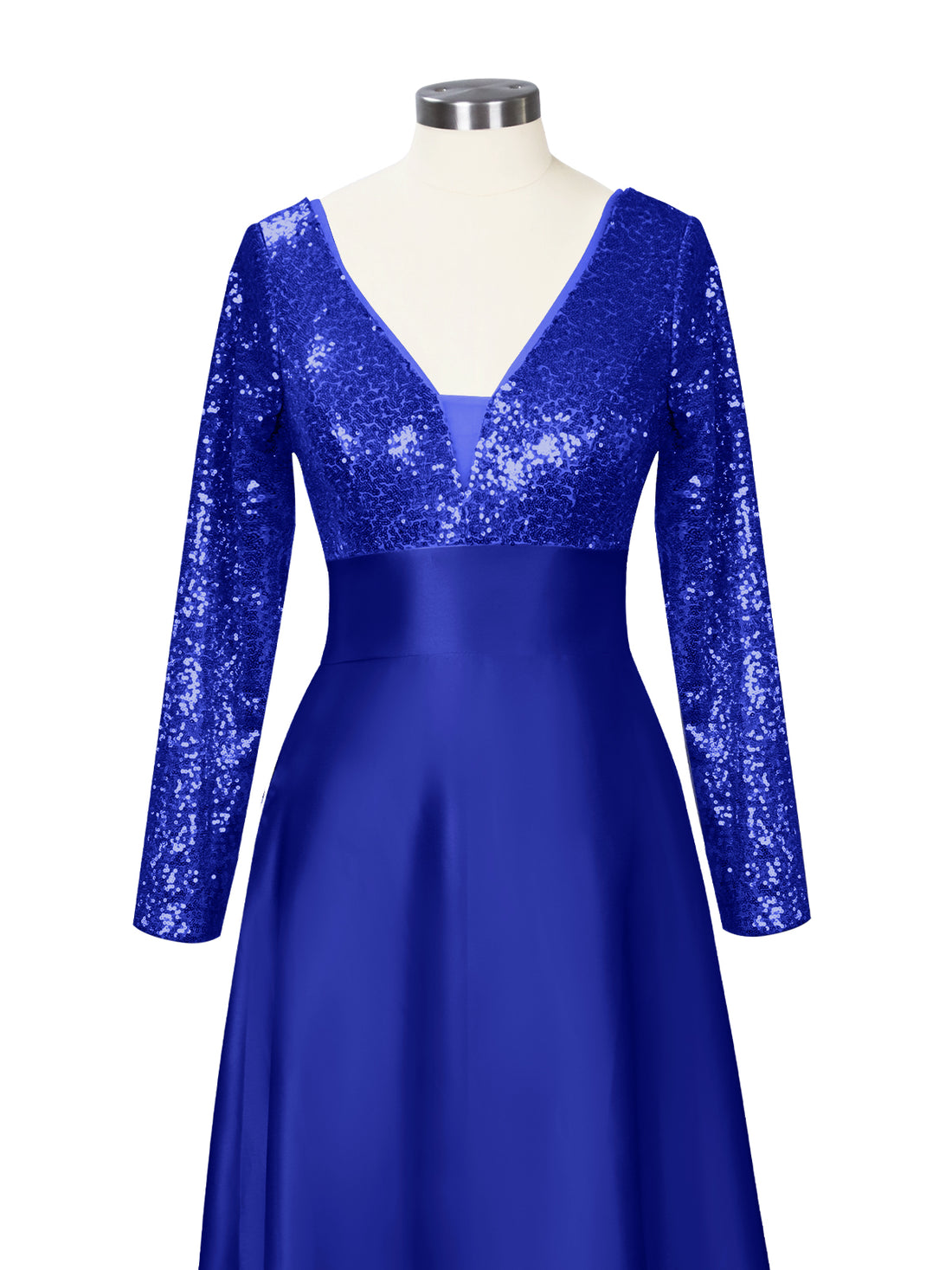 Long Sleeveless Sequin Prom Dress 