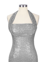 Halter Sequin Sheath Mini Dress 