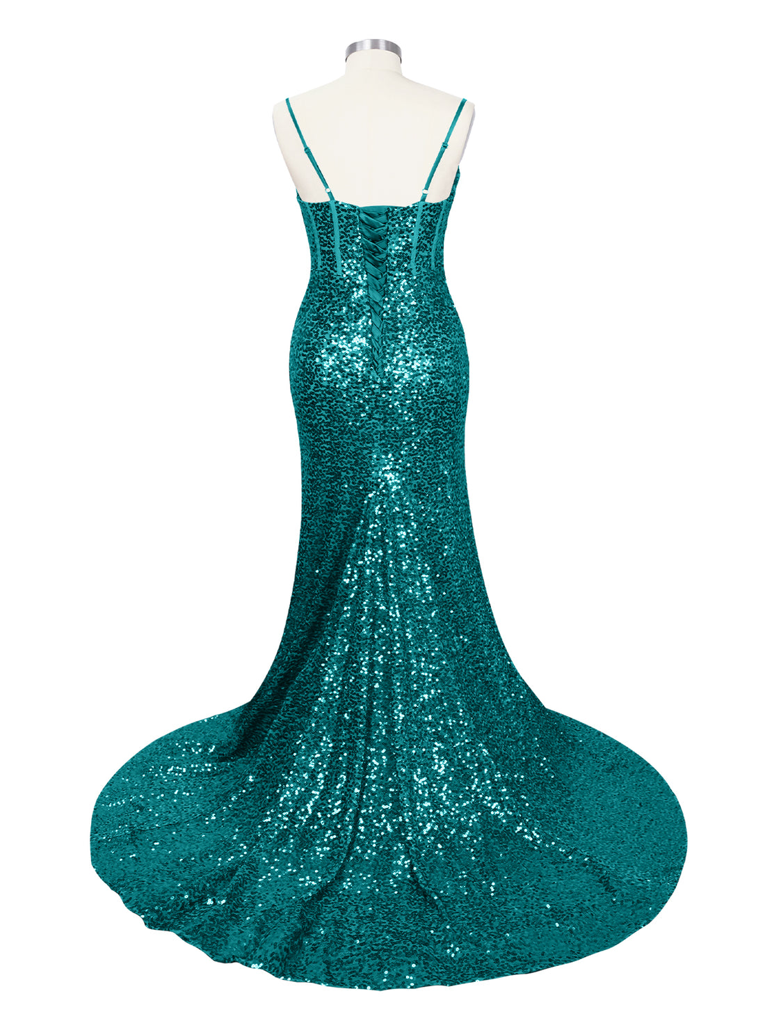 Spaghetti Sheath Prom Dress 