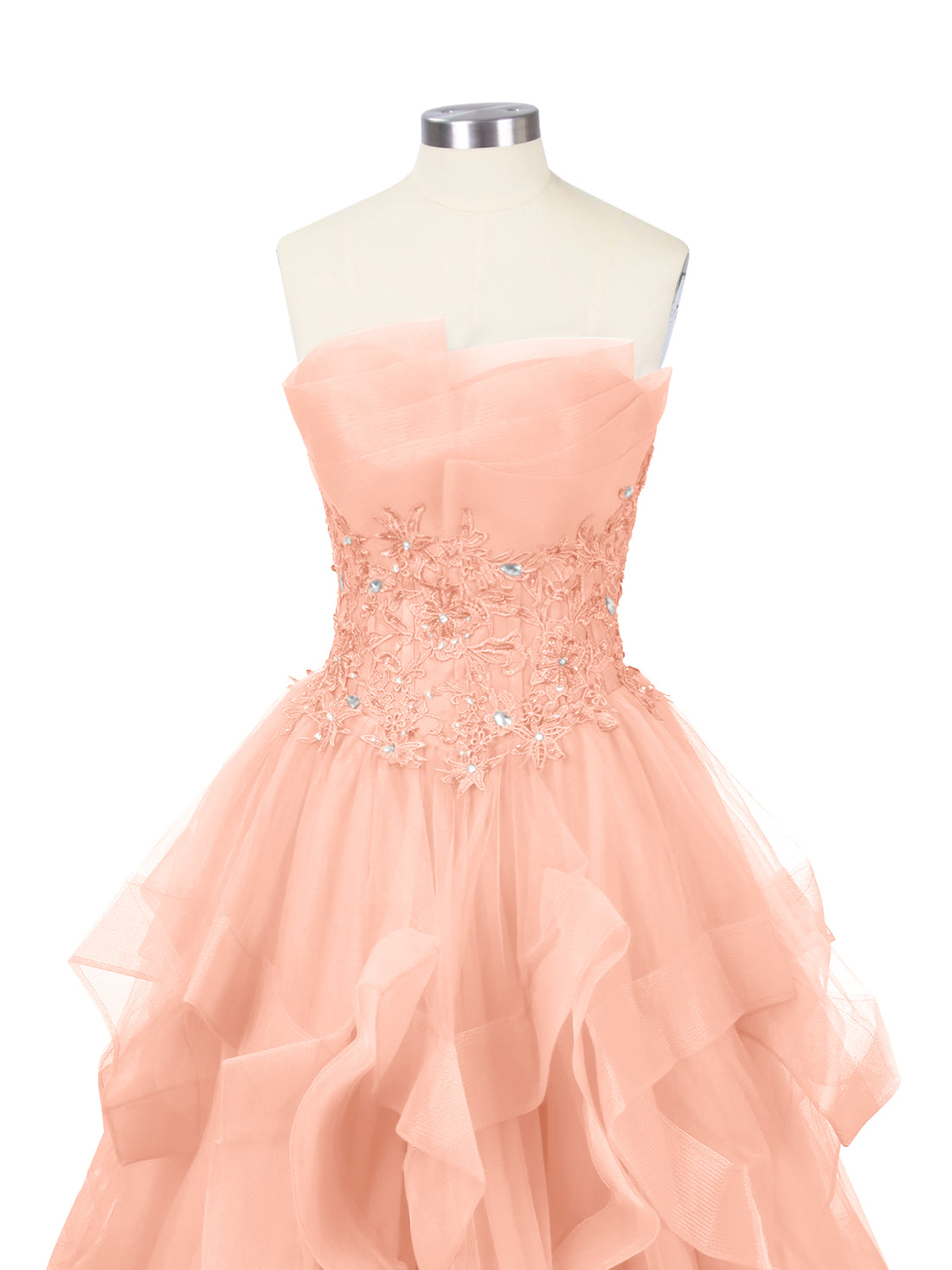 Tiered Strapless Prom Dress 