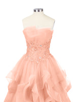 Tiered Strapless Prom Dress 