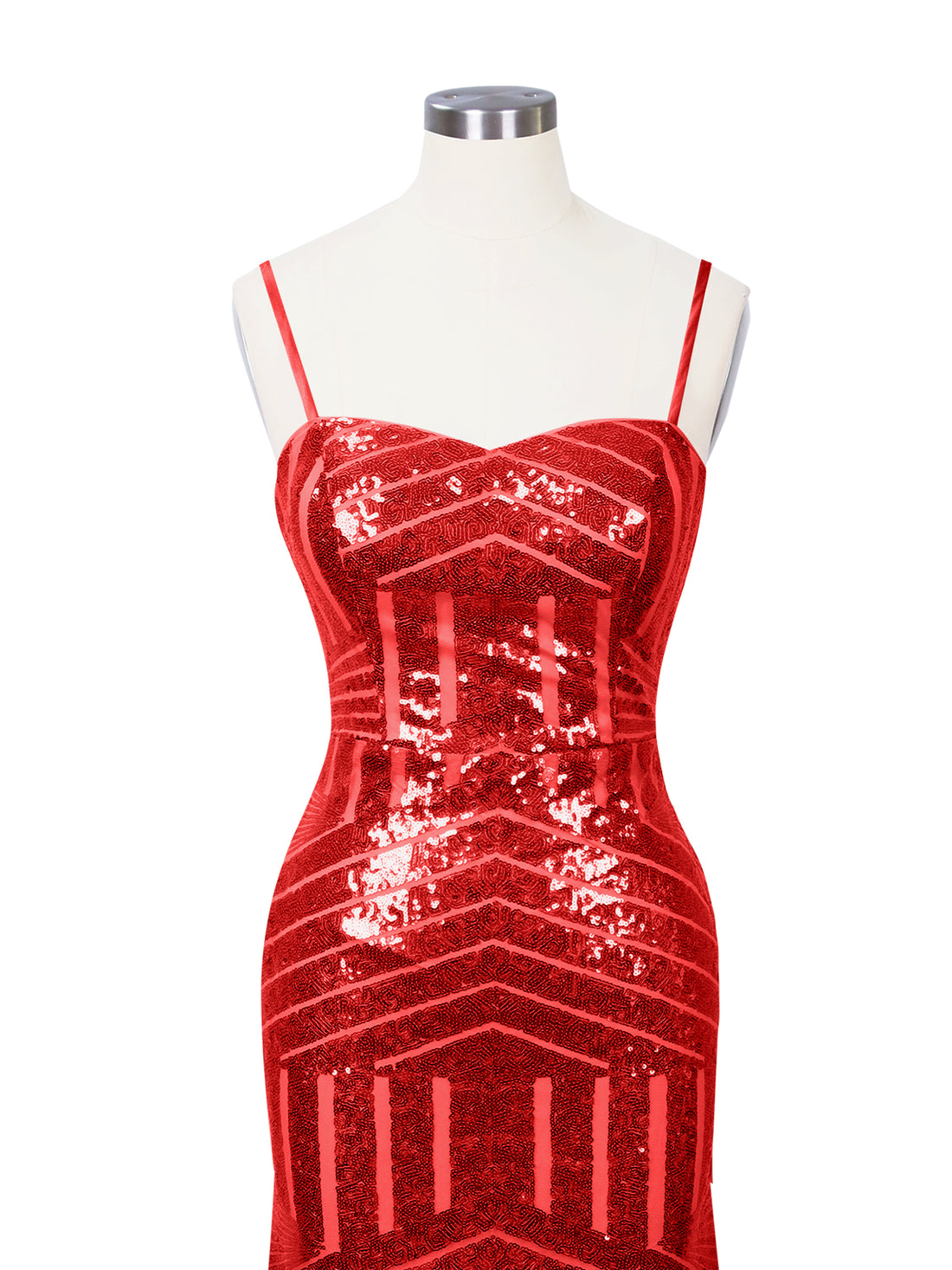 Geometric Sequin Prom Dress 