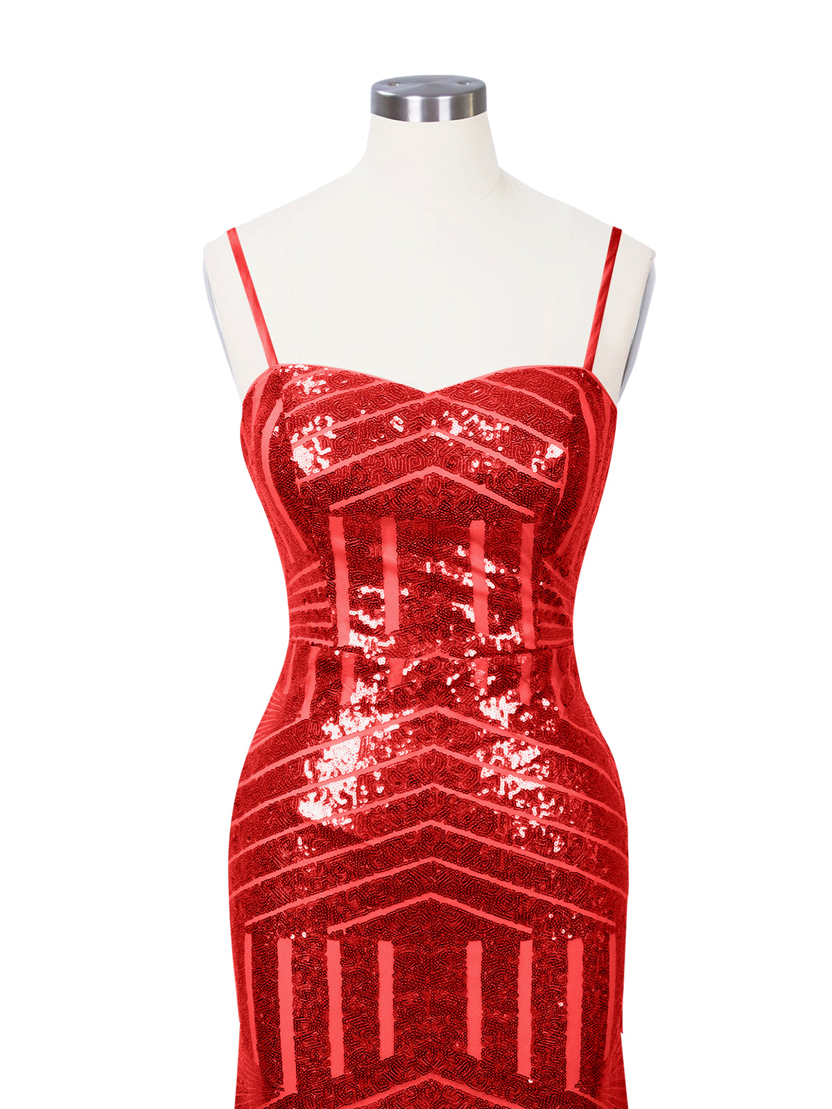 Geometric Sequin Prom Dress 