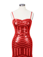 Geometric Sequin Prom Dress 