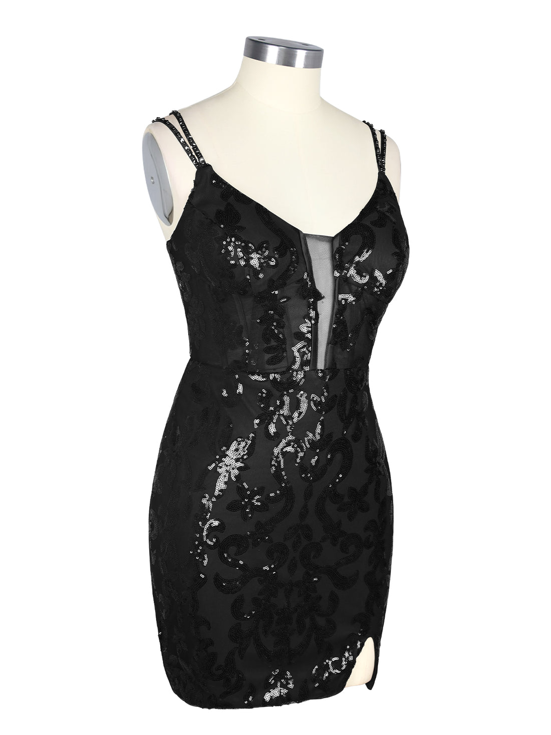 Double Spaghetti Bodycon Mini Dress 