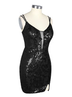 Double Spaghetti Bodycon Mini Dress 