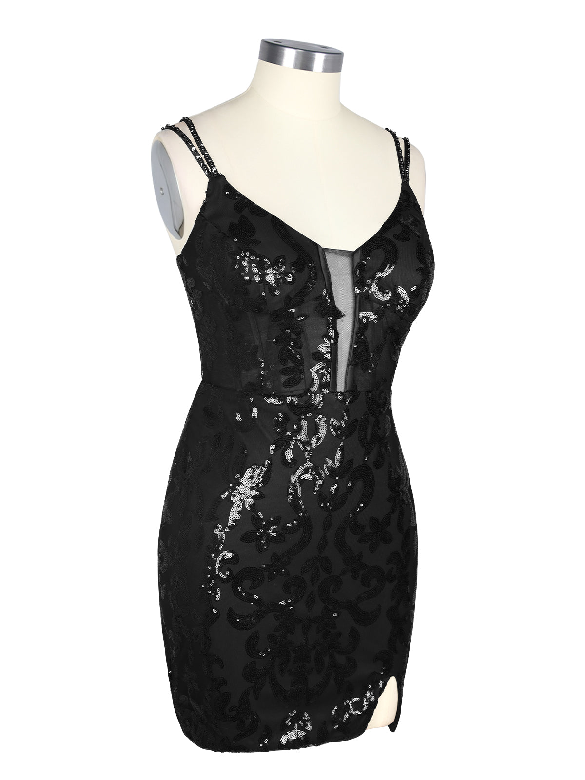 Double Spaghetti Bodycon Mini Dress 
