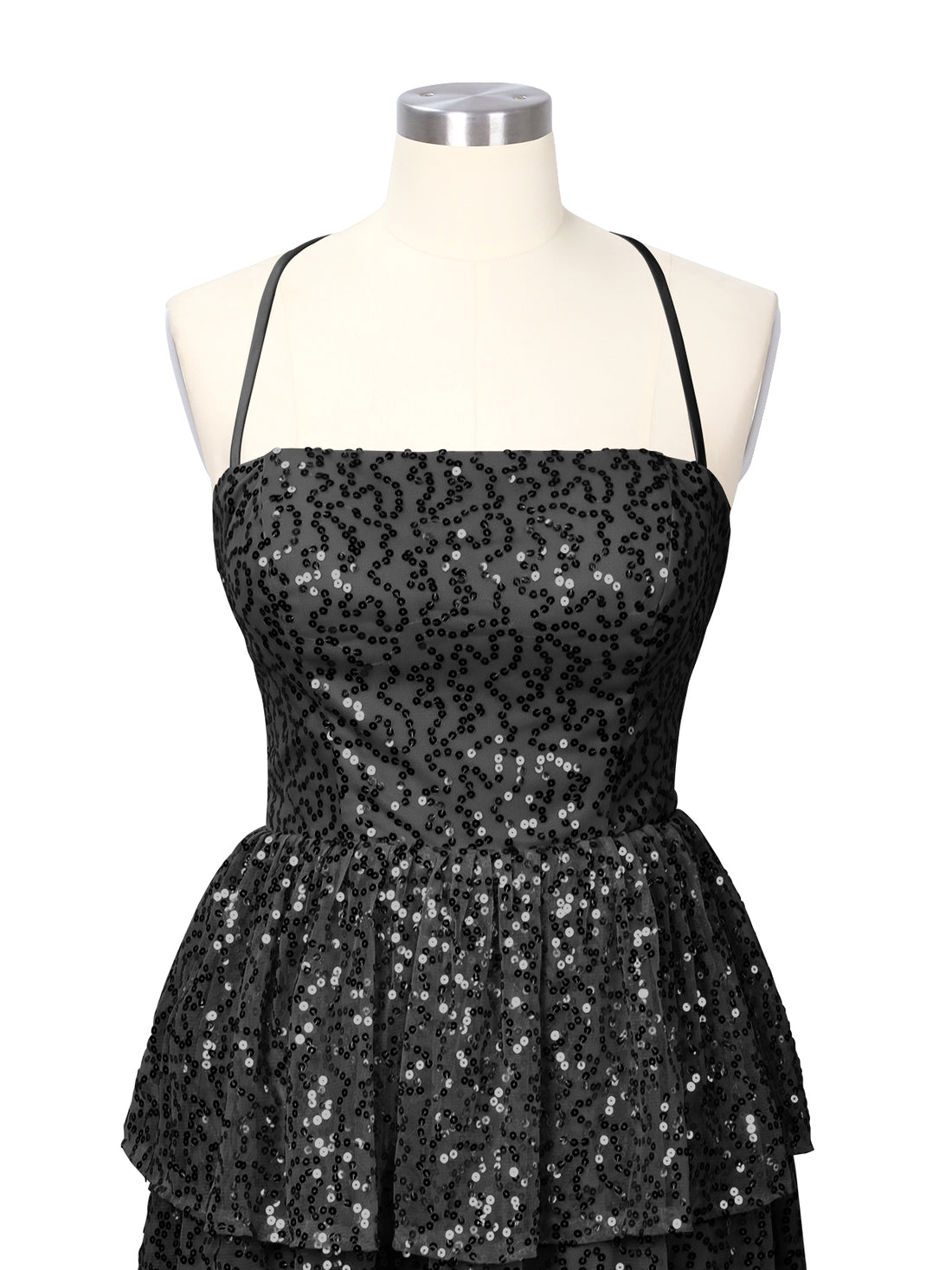 Sequined Halter Flare Mini Dress 